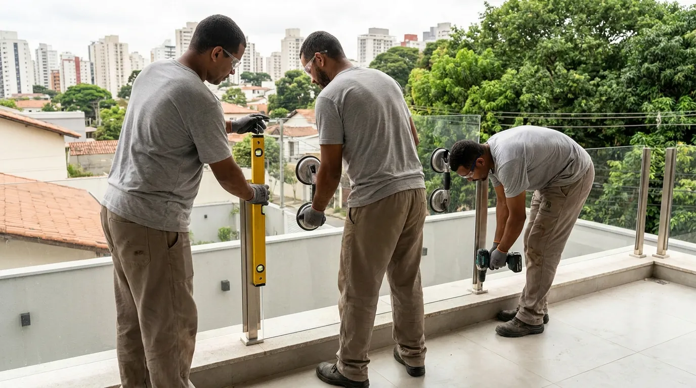 Guarda-Corpo de Vidro para Sacada em Taboão da Serra‑SP